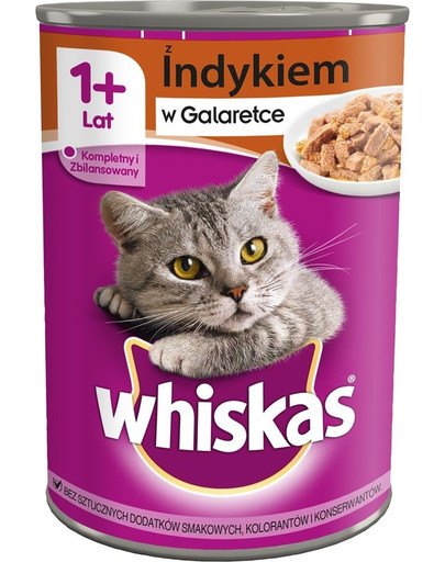 WHISKAS Adult puszka w galaretce mokra karma dla kotów 400g