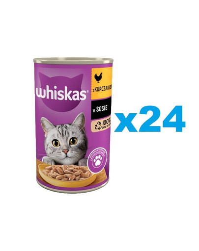 WHISKAS Adult 24x400 g mokra karma pełnoporcjowa dla dorosłych kotów w sosie