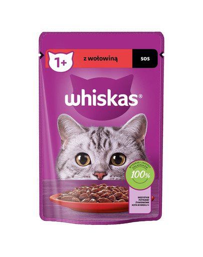 WHISKAS Adult saszetka 85g mokra karma dla dorosłych kotów w sosie