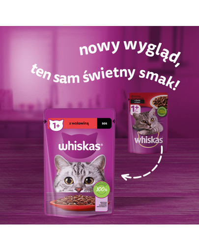 WHISKAS Adult saszetka 85g mokra karma dla dorosłych kotów w sosie