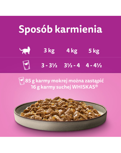 WHISKAS Pure Delight Adult saszetka 4 x 85 g mokra karma dla kotów