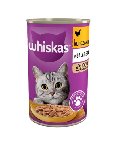 WHISKAS Adult puszka w galaretce mokra karma dla kotów 400g