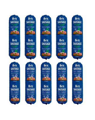 BRIT Premium Sausage Mix smaków 10x800 g mokra karma dla psów w każdym wieku