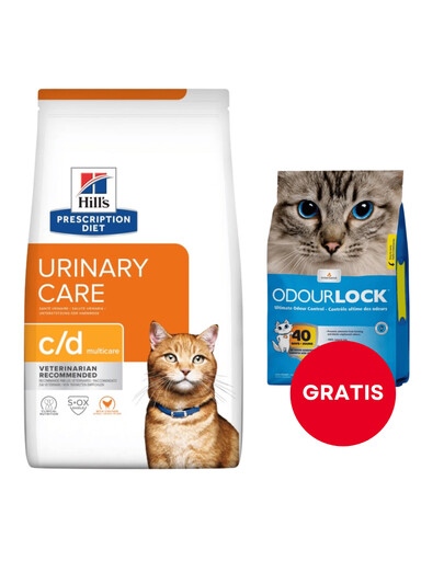 HILL'S Prescription Diet Feline c/d Multicare Urinary Stress 8 kg + żwirek dla kotów 6 kg GRATIS