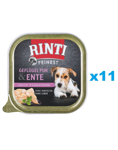 RINTI Feinest Poultry Pure tacka 11x150 g karma na bazie drobiu dla psów