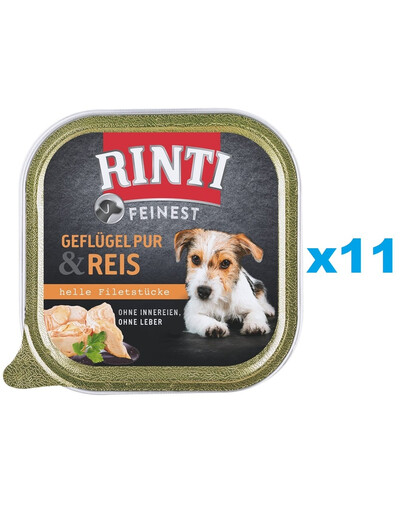 RINTI Feinest Poultry Pure tacka 11x150 g karma na bazie drobiu dla psów