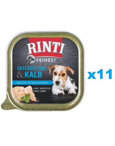 RINTI Feinest Poultry Pure tacka 11x150 g karma na bazie drobiu dla psów