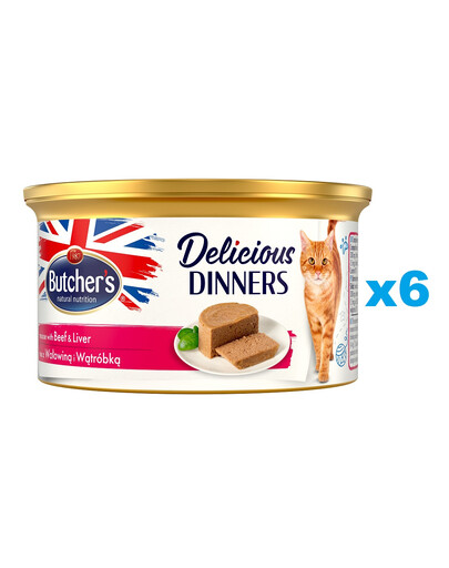 BUTCHER'S Classic Delicious Dinners 6 x 85 g mus dla kota