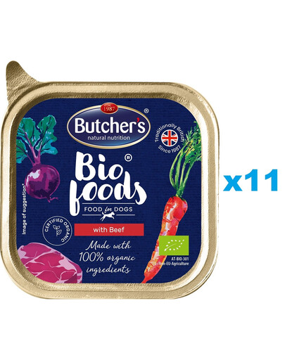 BUTCHER'S BIO foods indyk 11x150 g pasztet dla psa