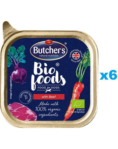 BUTCHER'S BIO foods wołowina 6 x 150 g pasztet dla psa