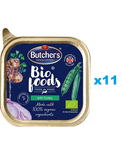 BUTCHER'S BIO foods indyk 11x150 g pasztet dla psa