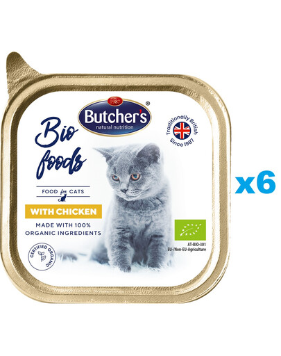 BUTCHER'S BIO Foods pasztet 6x85 g karma dla dorosłych kotów