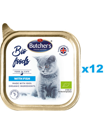 BUTCHER'S BIO Foods pasztet 12x85 g karma dla dorosłych kotów