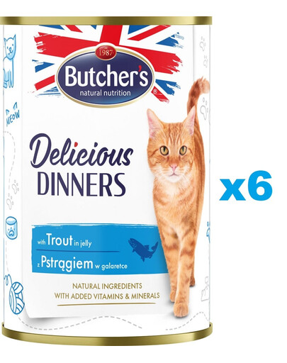 BUTCHER'S Delicious Dinners w galaretce 6 x 400g puszka dla kota