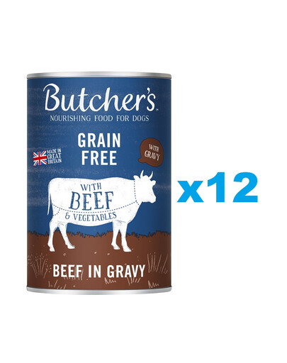BUTCHER'S Original Recipe in Gravy kawałki z wołowiną w sosie dla psa 12 x 400g
