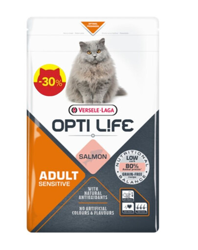 Opti Life Cat Adult Sensitive Salmon 1kg -30% promo dla wrażliwych kotów dorosłych
