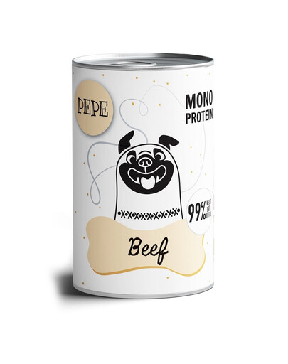 PAKA ZWIERZAKA PEPE Monoproteinowa karma 99% 800 g dla psów w każdym wieku