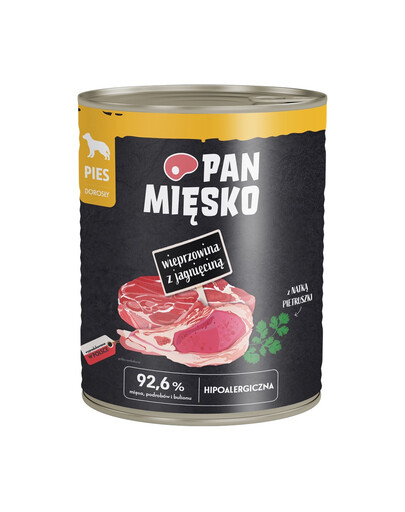 Wieprzowina z jagnięciną mokra karma dla psów 800 g