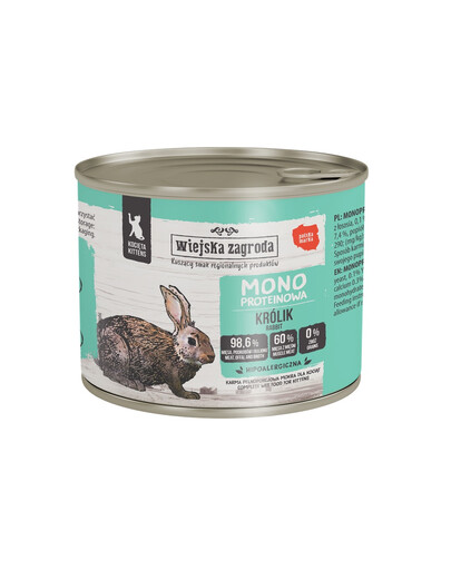 Monobiałkowa Królik mokra karma dla kociąt 200 g