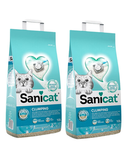 SANICAT Clumping 2x10 l żwirek bentonitowy mydło marsylskie