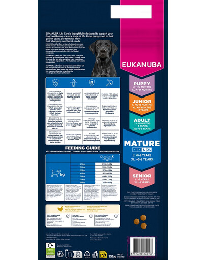 Mature Large Breeds Chicken 15 kg sucha karma dla dojrzałych psów dużych ras bogata w świeżego kurczaka