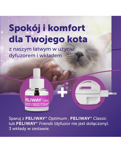 FELIWAY Classic 3 wkłady uzupełniający - feromony dla kota