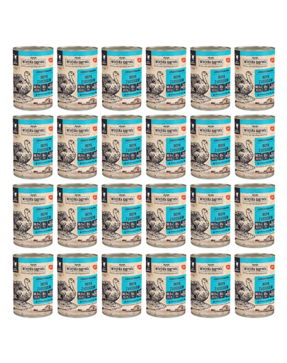 WIEJSKA ZAGRODA Indyk z łososiem mokra karma dla kotów 24x400 g