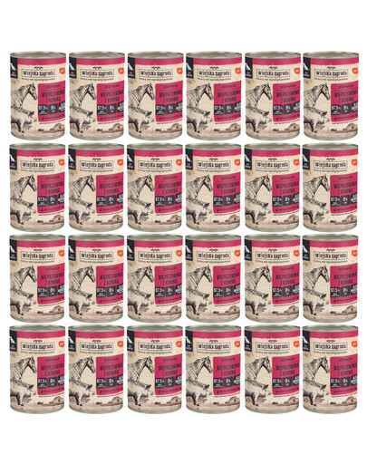WIEJSKA ZAGRODA Wieprzowina z koniną mokra karma dla psów 24x400 g