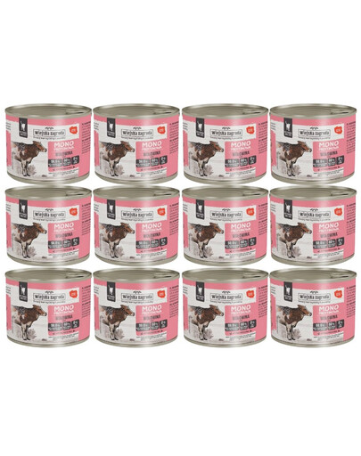 WIEJSKA ZAGRODA Monobiałkowa Wołowina mokra karma dla kotów 12x200 g