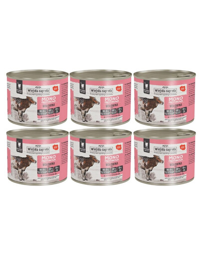 WIEJSKA ZAGRODA Monobiałkowa Wołowina mokra karma dla kotów 6x200 g