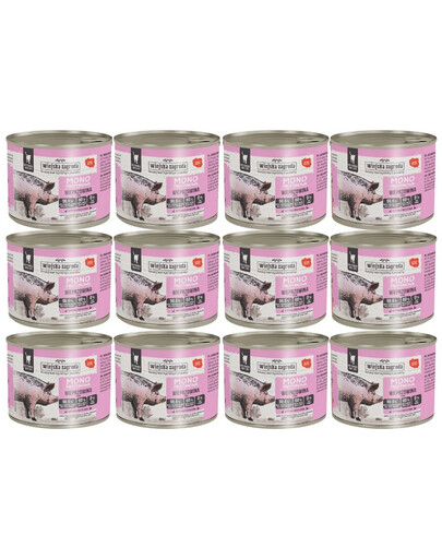 WIEJSKA ZAGRODA Monobiałkowa Wieprzowina mokra karma dla kotów 12x200 g