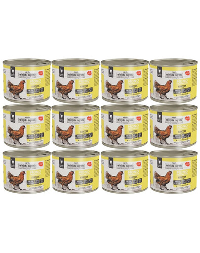 WIEJSKA ZAGRODA Monobiałkowa Kurczak mokra karma dla kotów 12x200 g