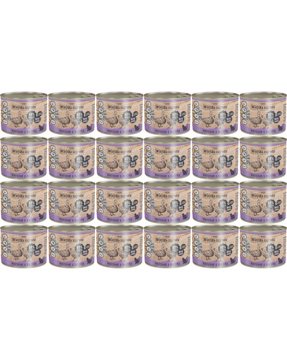 WIEJSKA ZAGRODA Adult Kurczak z kaczką 24x200 g puszka dla kota