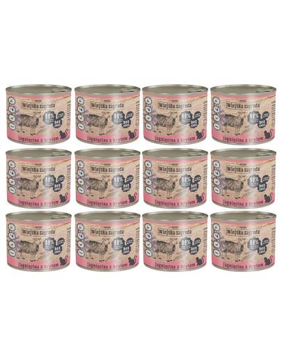 WIEJSKA ZAGRODA Adult Jagnięcina i kryl 12x200 g puszka dla kota