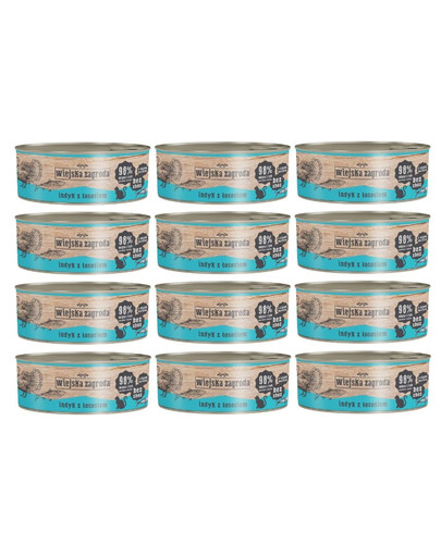 WIEJSKA ZAGRODA Adult Indyk z łososiem 12x85 g mokra karma dla kota