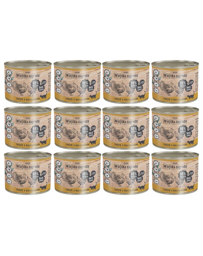 WIEJSKA ZAGRODA Kitten Indyk i kurczak 12x200 g puszka dla kociąt