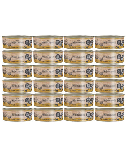 WIEJSKA ZAGRODA Kitten Indyk i kurczak 24x85 g puszka dla kociąt