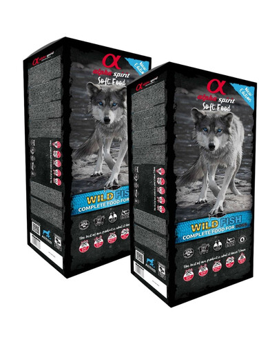 ALPHA SPIRIT Pełnoporcjowa karma sucha miękka dla psów Wild Fish 2 x 9kg