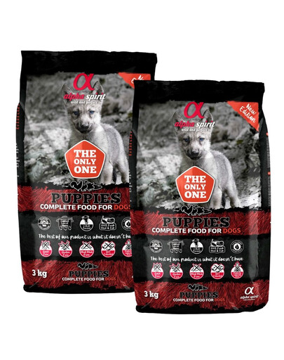 ALPHA SPIRIT Pełnoporcjowa sucha karma dla szczeniąt 2 x 3kg