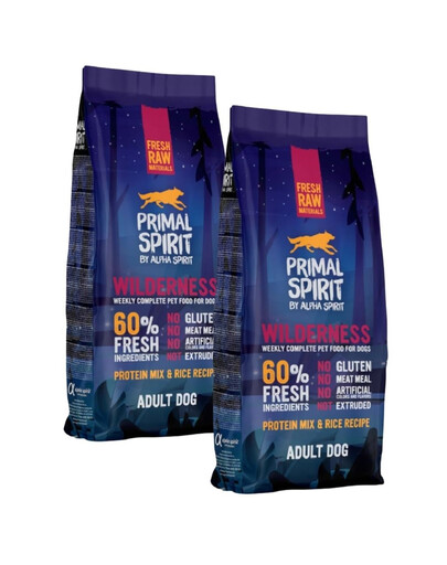 PRIMAL SPIRIT Wilderness miękka karma dla psa wieprzowina 2x12 kg