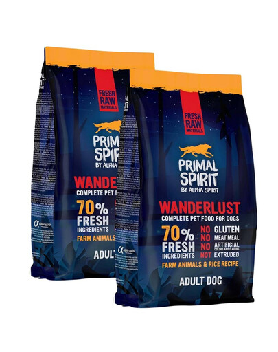 PRIMAL SPIRIT Wanderlust miękka karma dla psa kurczak i ryż 2x1 kg