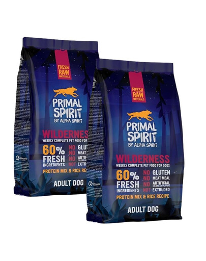 PRIMAL SPIRIT 60% Wilderness miękka karma dla psa wieprzowina 2x1 kg