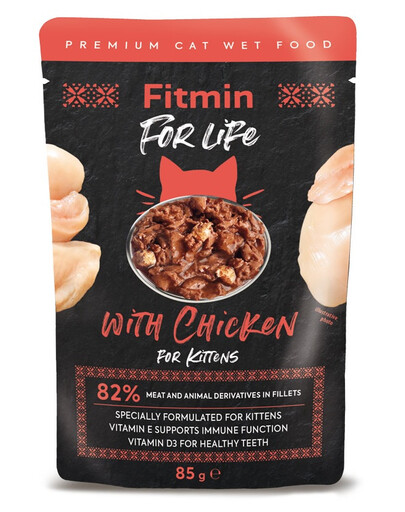 FITMIN Cat for life pouch saszetki z filecikami dla kotów 28 x 85 g