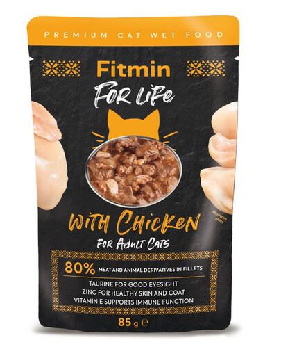 FITMIN Cat For Life pouch 85 g dla dorosłych kotów