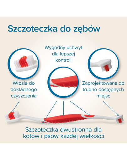 BEAPHAR Toothbrush Regular dwustronna szczoteczka do zębów dla psów i kotów