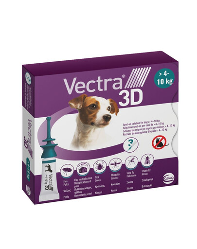 Roztwór do nakrapiania na pchły i kleszcze dla psów >4-10kg w pipecie 3szt.