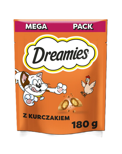 DREAMIES Mega Pack Chrupiące przysmaki dla kota o smaku kurczaka 180 g