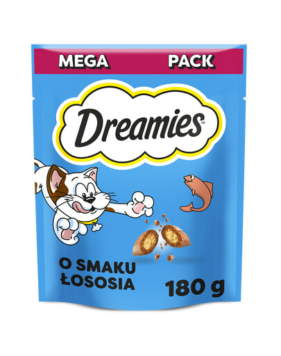 DREAMIES Mega Pack 180 g przysmak o smaku wybornego łososia dla kota