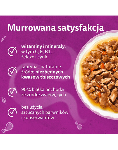 WHISKAS Adult Aromatyczna Mieszanka saszetki 40x85 g mokra karma pełnoporcjowa dla dorosłych kotów w sosie kawałki z glazurowaną wieprzowiną i marchewką, soczystym kurczakiem, z kawałkami ryb oceanicznych w bulionie, delikatnym łososiem i groszkiem