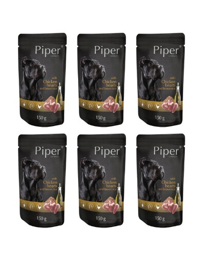 DOLINA NOTECI PIPER z sercami kurczaka i ryżem 6x150 g mokra karma dla dorosłych psów